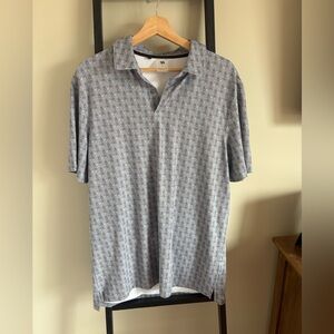 Men's Grey Patterned Polo Shirt